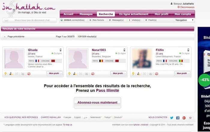 Présentation page de recherche d'inscrits