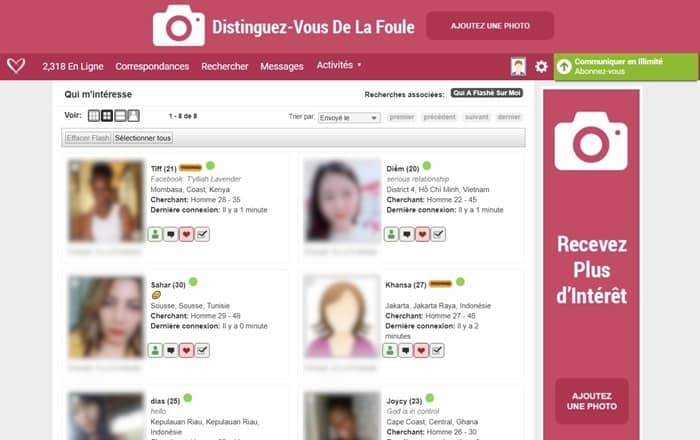 Page d'accueil du site