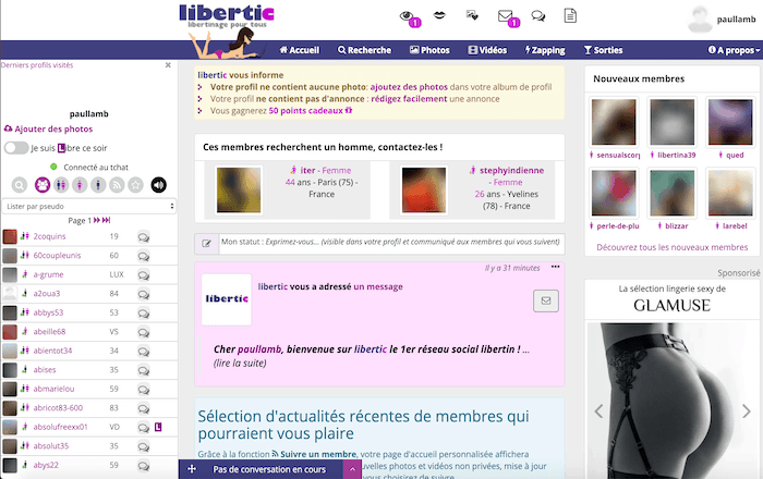 Page d'accueil du site Libertic.com