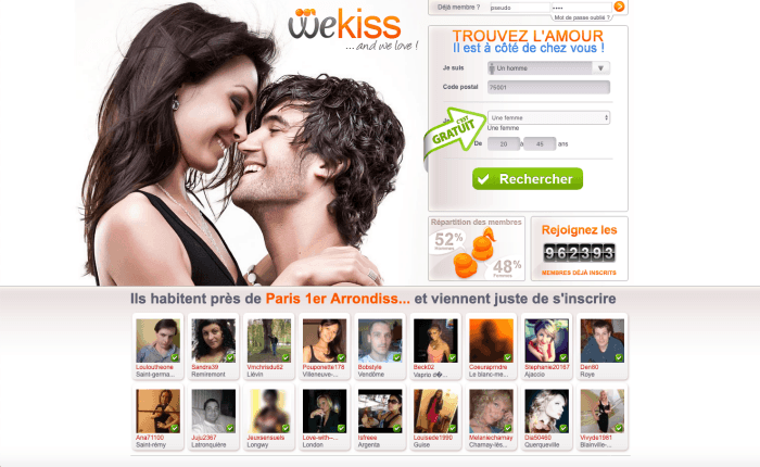 Page de présentation du site Wekiss
