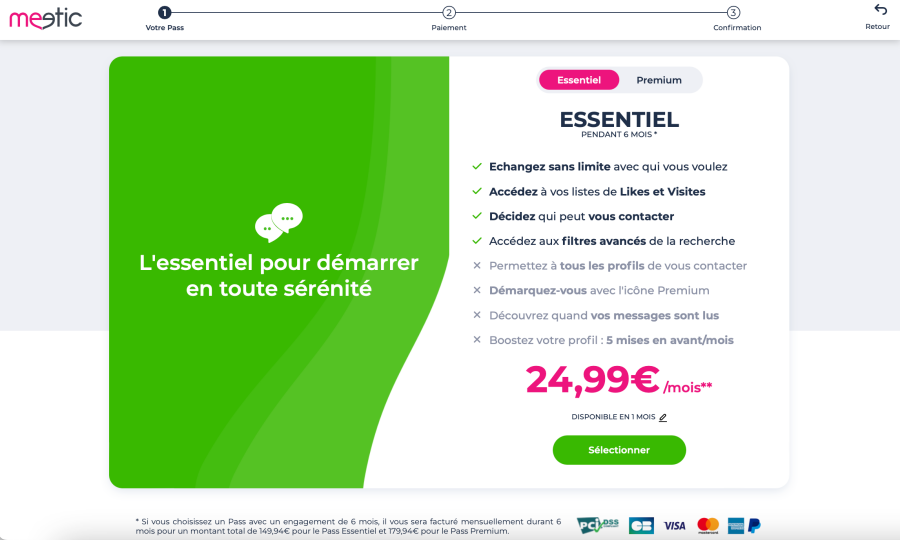 meetic tarifs premium