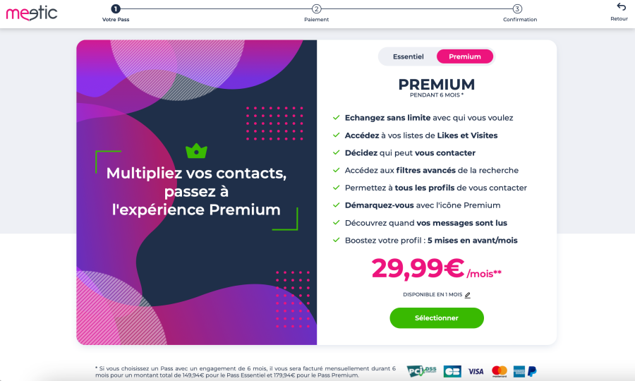 meetic tarifs premium